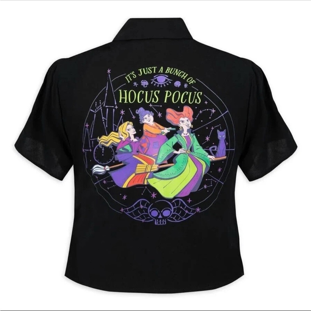 Disney Parks X Her Universe Hocus Pocus Button Down Tied Shirt Size XXL‎ NWOT